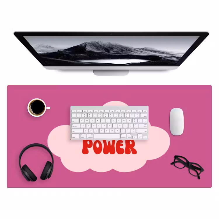 Girl power - Wolk - Roze Muismat XXL klein -3d