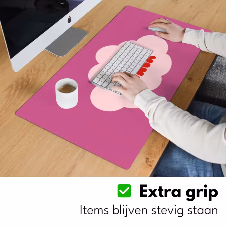 Girl power - Wolk - Roze Muismat XXL klein -sfeer3