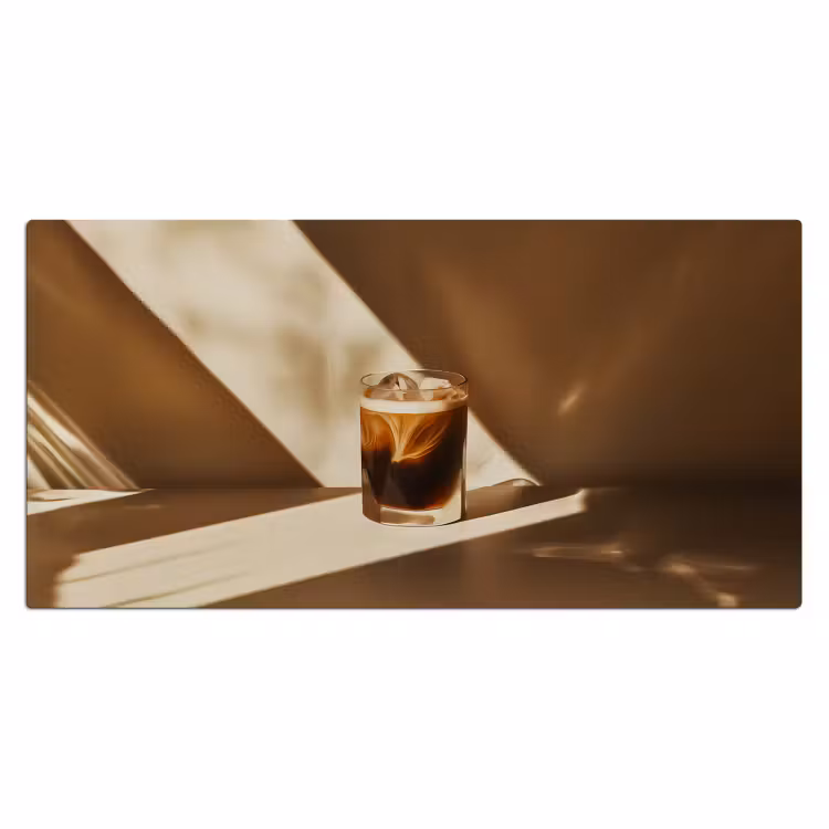 Glas - Ijskoffie - Schaduw - Bruin Muismat XXL klein -3d_leeg