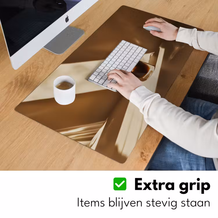 Glas - Ijskoffie - Schaduw - Bruin Muismat XXL klein -sfeer3