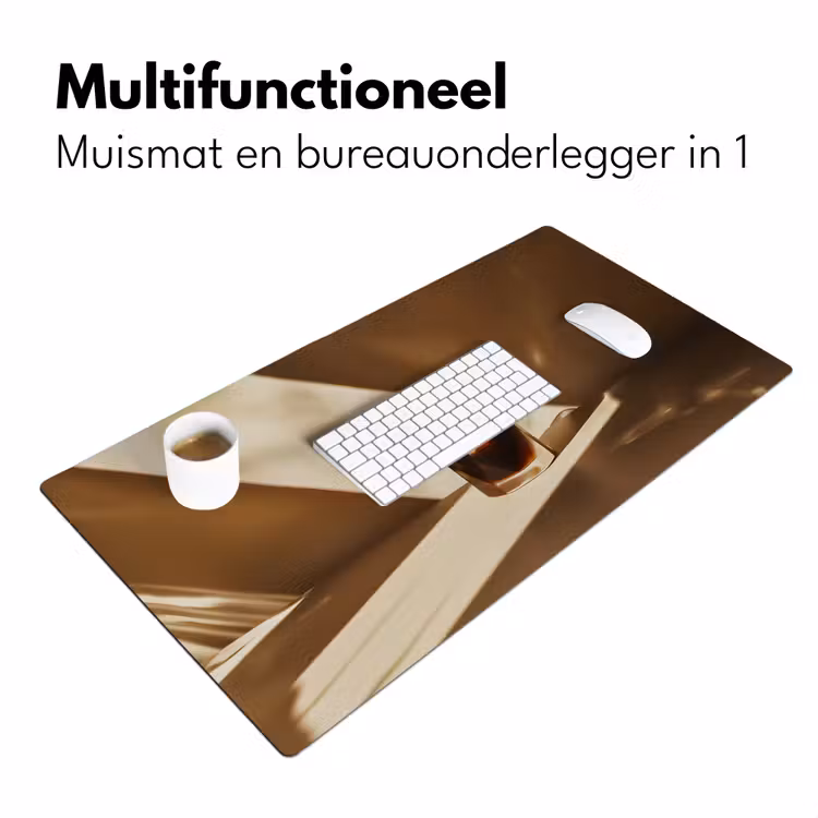 Glas - Ijskoffie - Schaduw - Bruin Muismat XXL klein -sfeer4