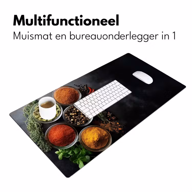 Glazen - Bakjes - Blaadjes - Kruiden Muismat XXL klein -sfeer4