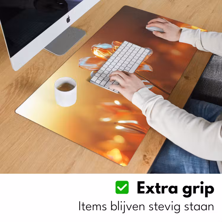 Glazen - Bloem - Zonlicht Muismat XXL klein -sfeer3