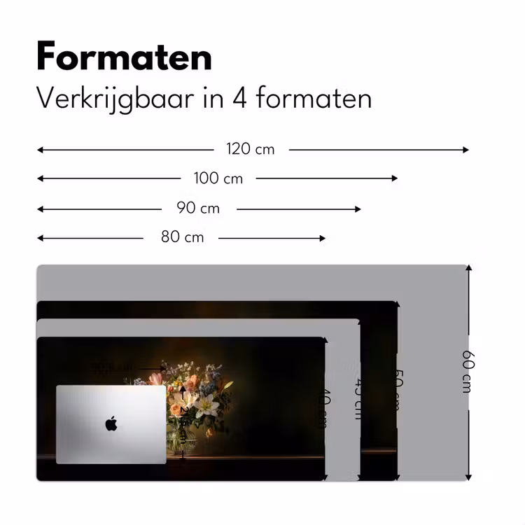 Glazen - Bloemen - Boeket - Kleuren Muismat XXL klein -sfeer5