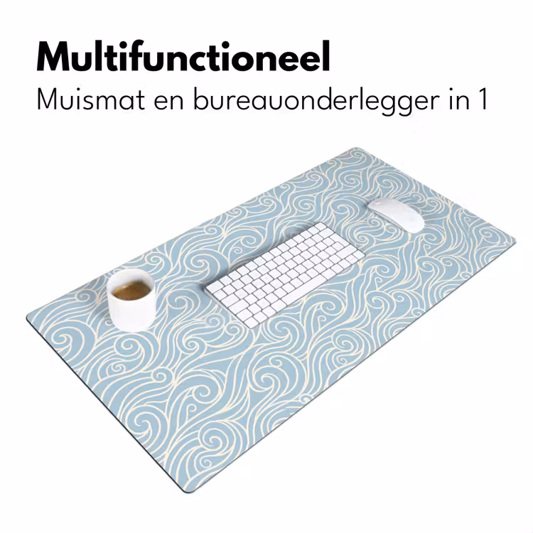 Golf - Abstract - Natuur - Modern - Blauw Muismat XXL klein -sfeer4