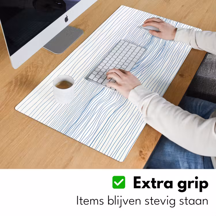 Golf - Brekende - Natuur - Minimalistisch - Blauw Muismat XXL klein -sfeer3