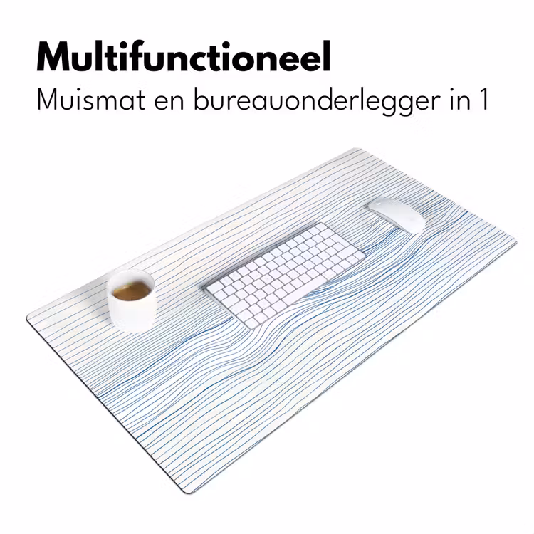 Golf - Brekende - Natuur - Minimalistisch - Blauw Muismat XXL klein -sfeer4