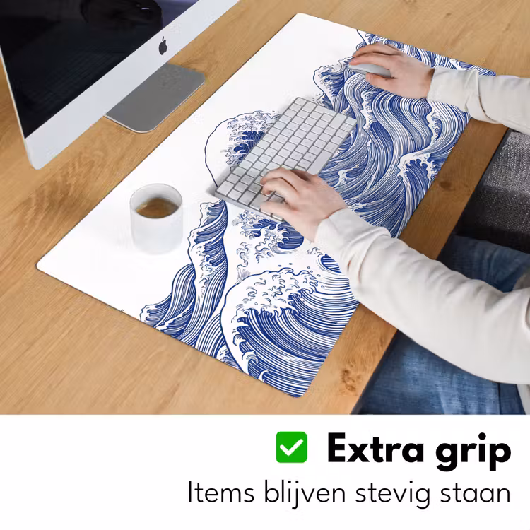Golf - Japans - Zee - Illustratie - Blauw Muismat XXL klein -sfeer3