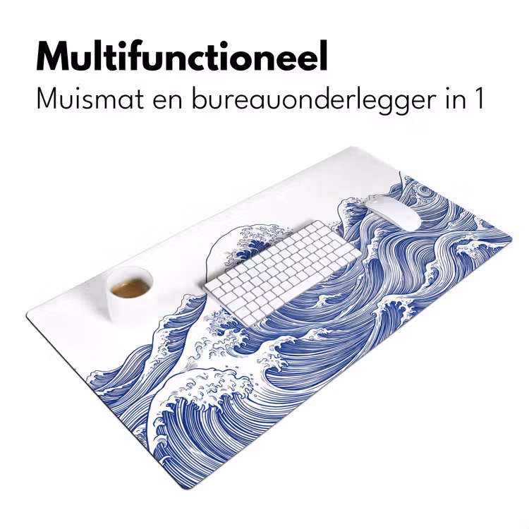 Golf - Japans - Zee - Illustratie - Blauw Muismat XXL klein -sfeer4