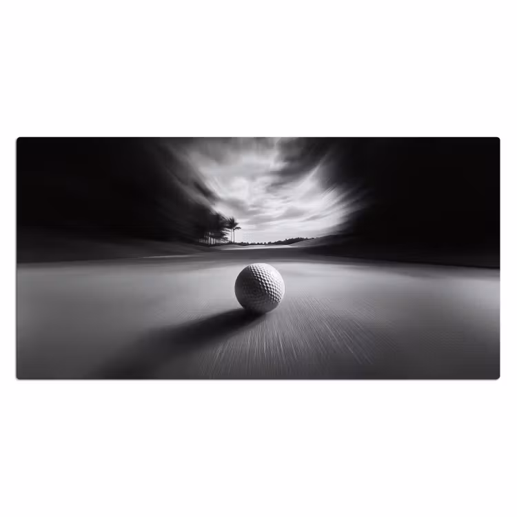Golfbal - Wazig - Zwart Muismat XXL klein -3d_leeg