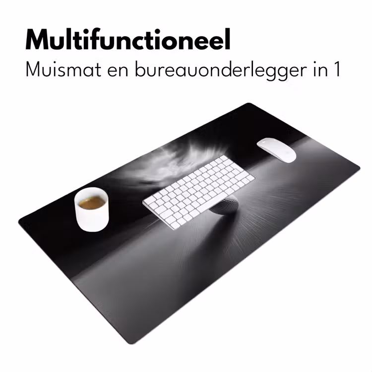 Golfbal - Wazig - Zwart Muismat XXL klein -sfeer4
