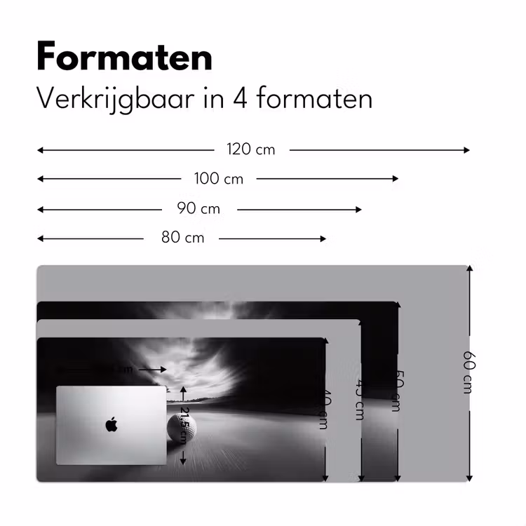 Golfbal - Wazig - Zwart Muismat XXL klein -sfeer5