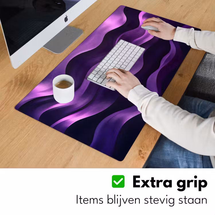 Golven - Abstract - Paars Muismat XXL klein -sfeer3