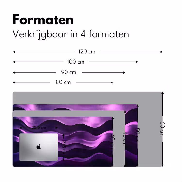 Golven - Abstract - Paars Muismat XXL klein -sfeer5