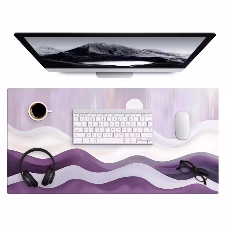 Golven - Heuvels - Abstract - Paars Muismat XXL klein -3d