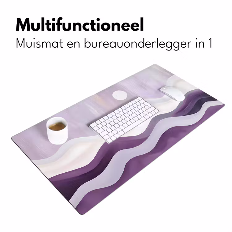 Golven - Heuvels - Abstract - Paars Muismat XXL klein -sfeer4