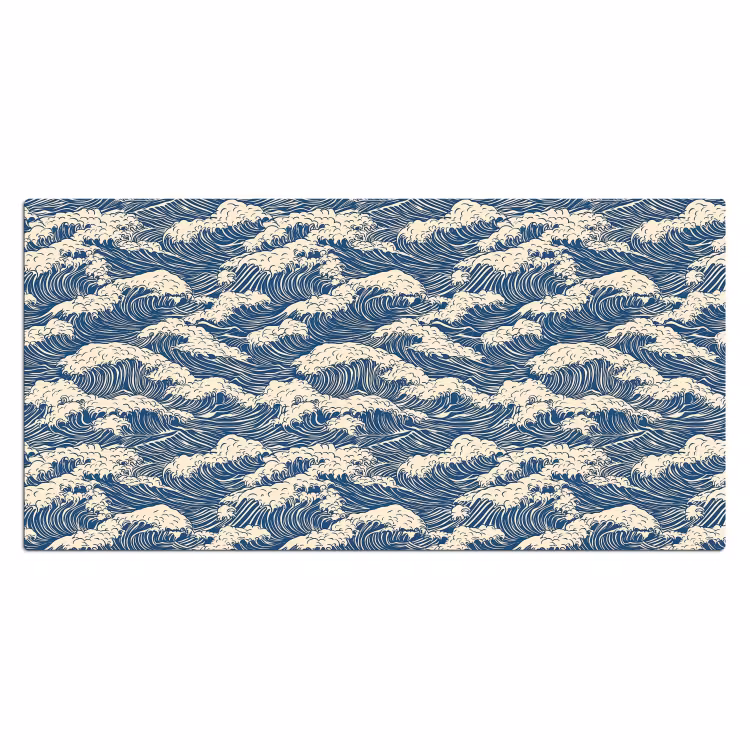 Golven - Klassiek - Blauw Muismat XXL klein 681 -3d_leeg