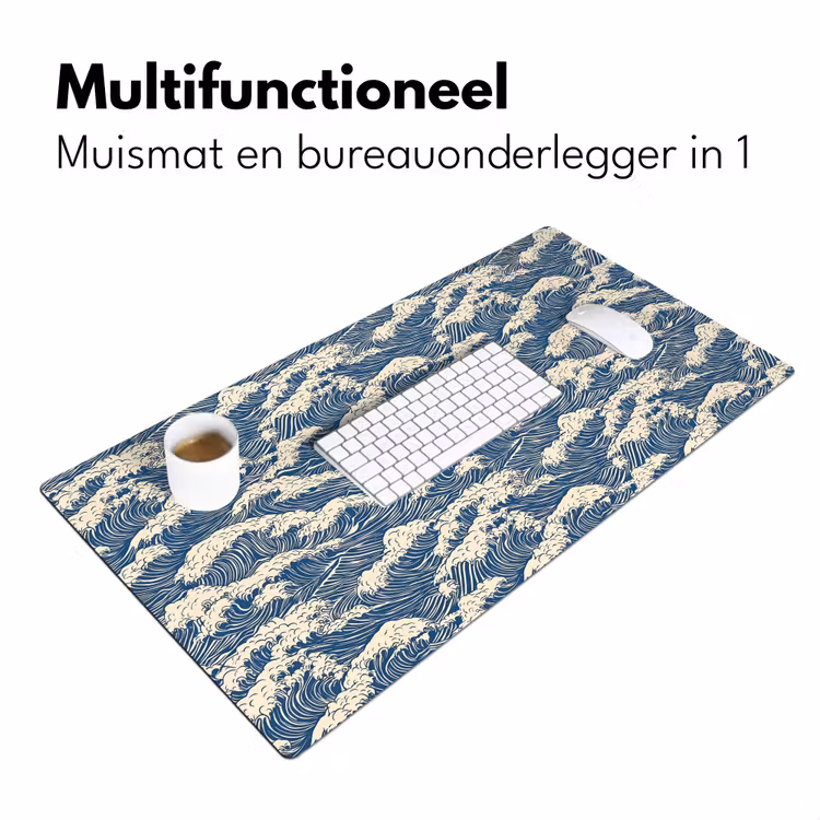 Golven - Klassiek - Blauw Muismat XXL klein 681 -sfeer4