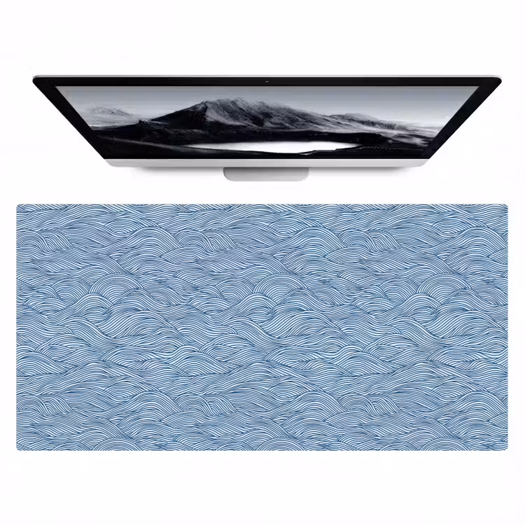 Golven - Ritmisch - Blauw Muismat XXL klein 681 -zzz3d