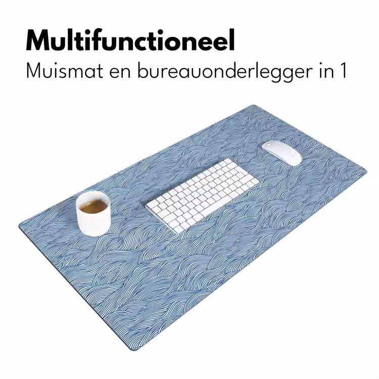 Golven - Ritmisch - Blauw Muismat XXL klein 681 -sfeer4