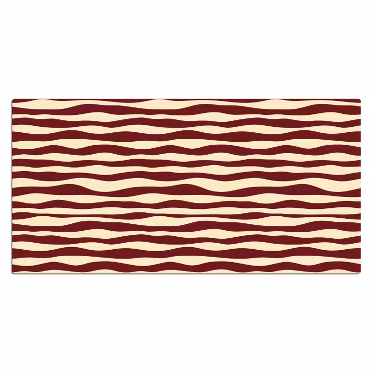 Golven - Rood - Patroon - Crème Muismat XXL klein 681 -3d_leeg