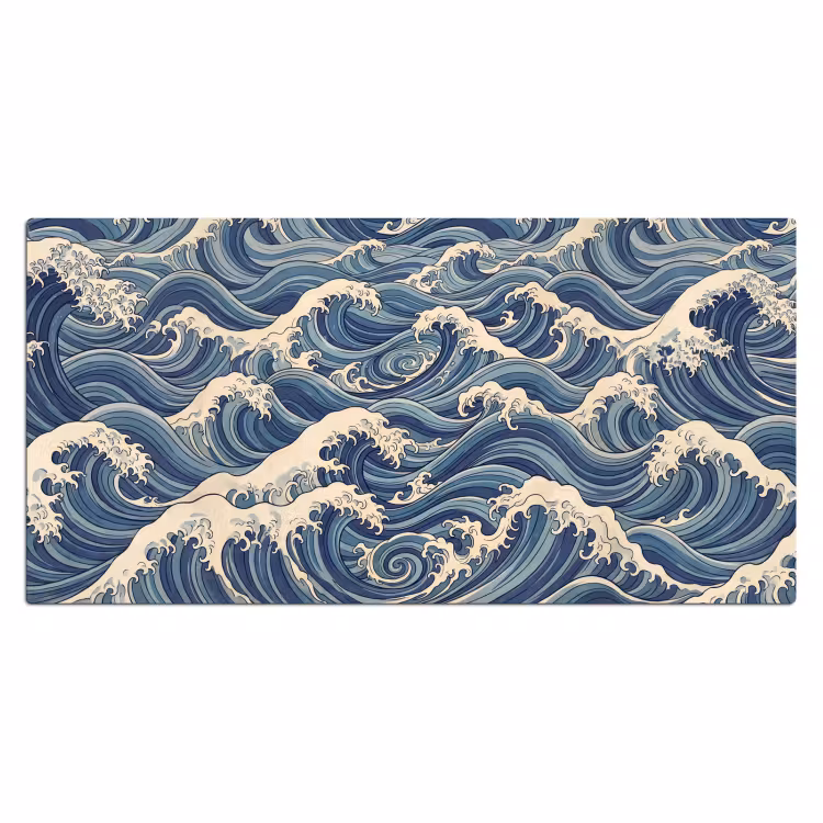 Golven - Zee - Natuur - Abstract - Blauw Muismat XXL klein -3d_leeg