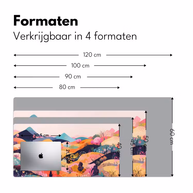 Golvende heuvels - Abstracte planten - Dromerig Muismat XXL klein -sfeer5