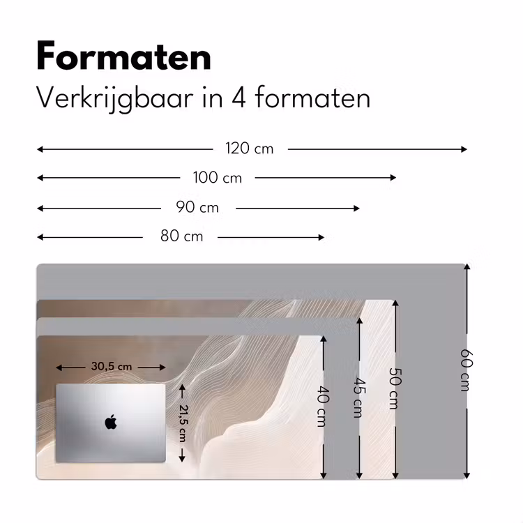Golvende lijnen - Luchtstromen - Harmonieus Muismat XXL klein -sfeer5