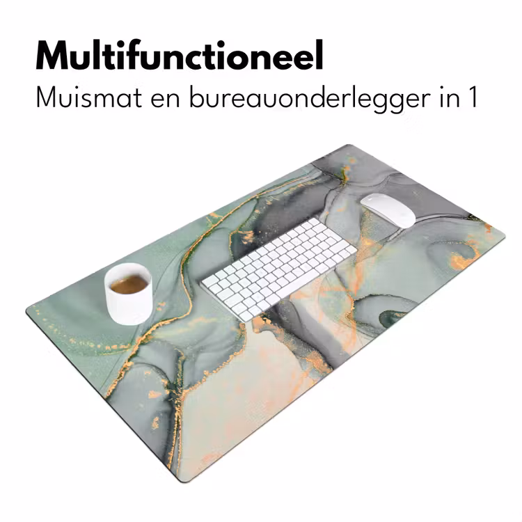 Goud - Marmer - Groen - luxe - Glitter - Marmerlook Muismat XXL klein -sfeer4