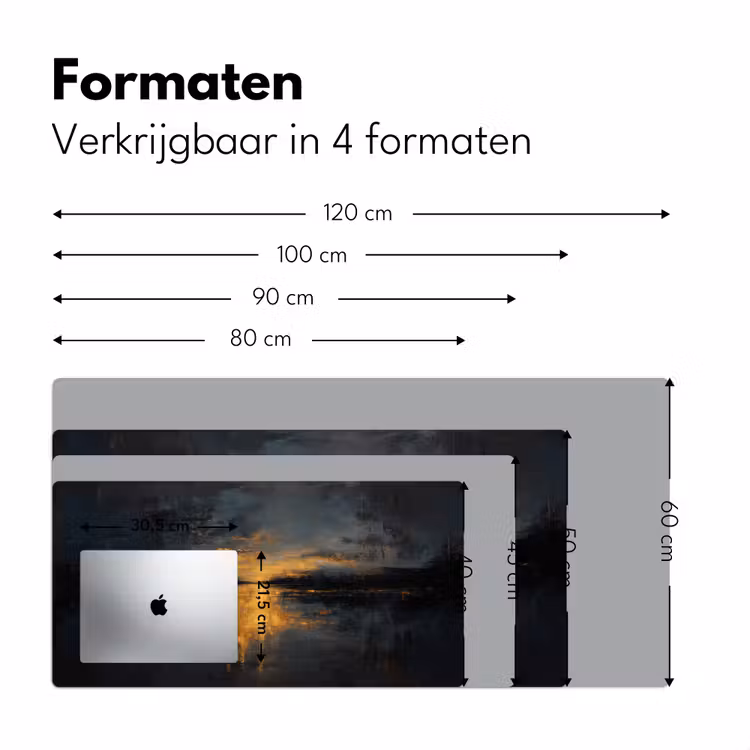 Gouden Reflectie op Water Muismat XXL klein -sfeer5