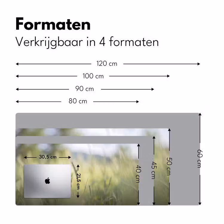 Graan - Aar - Natuur - Groen - Detail Muismat XXL klein -sfeer5