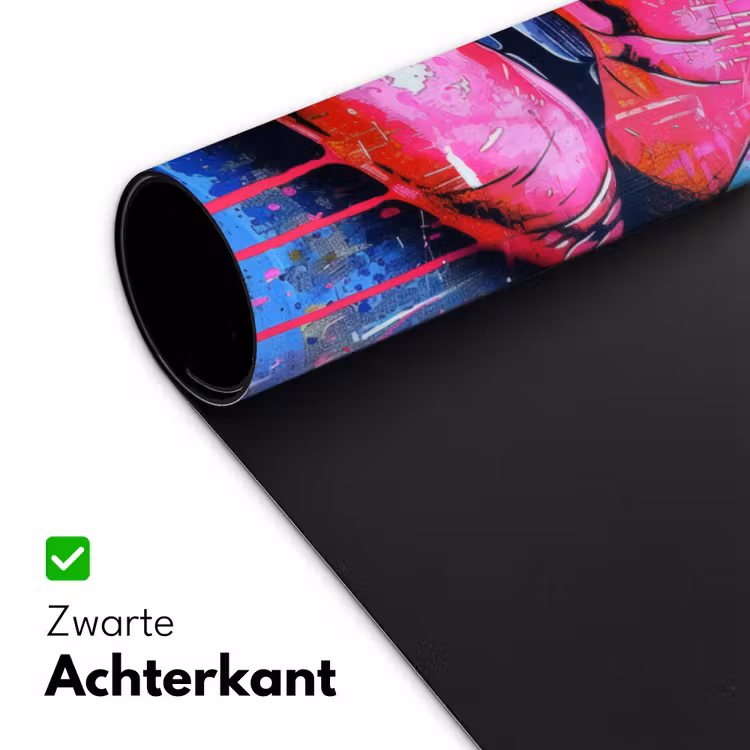 Graffiti - Lippen - Felroze - Geschilderd Muismat XXL klein -sfeer2
