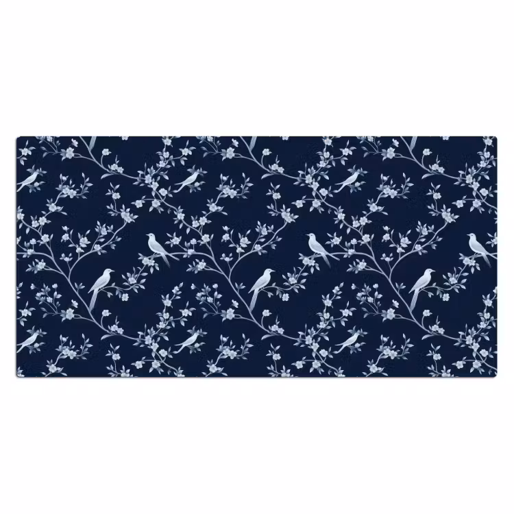 Grafisch - Bloesemtak - Blauw Muismat XXL klein 681 -3d_leeg