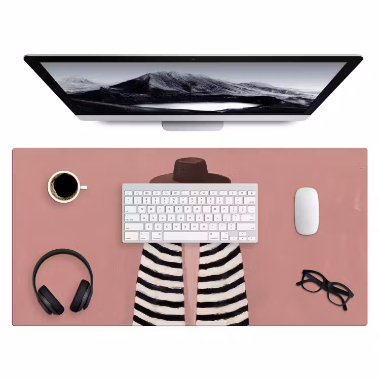 Grafisch - Vrouw - Roze Muismat XXL klein -3d