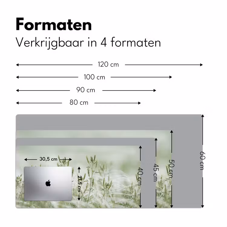 Grassen - Minimalistisch - Groen Muismat XXL klein -sfeer5