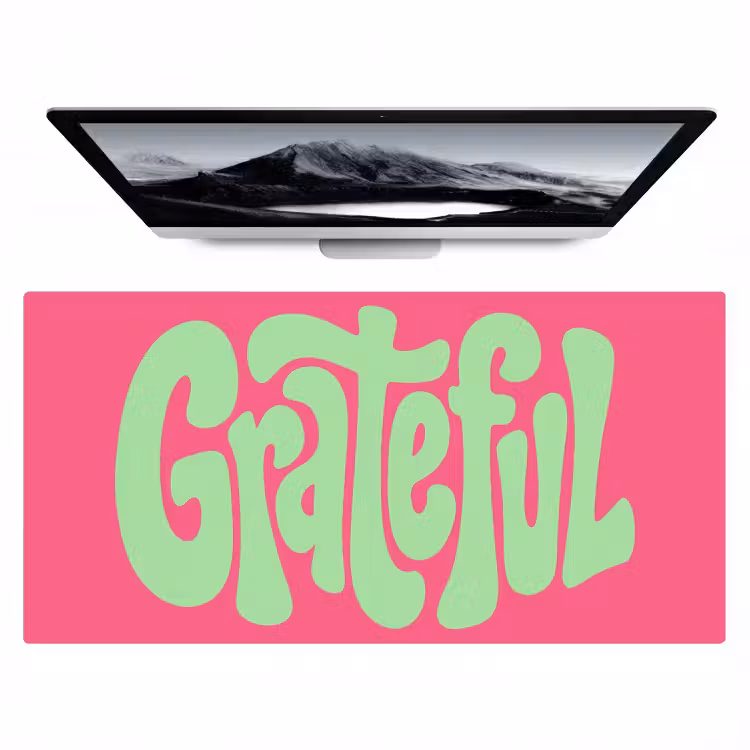 Grateful - Groen - Grafisch - Vloeiend Muismat XXL klein -zzz3d
