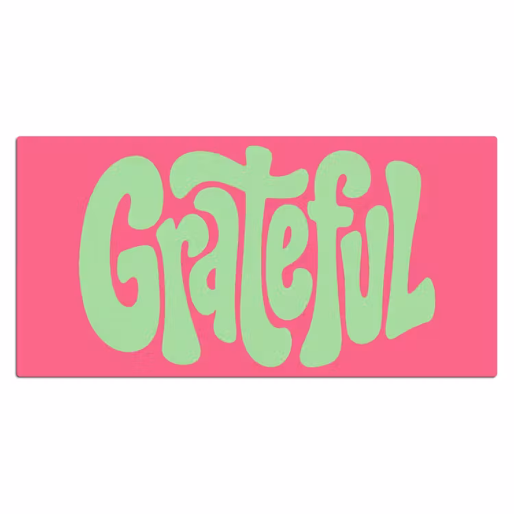 Grateful - Groen - Grafisch - Vloeiend Muismat XXL klein -3d_leeg