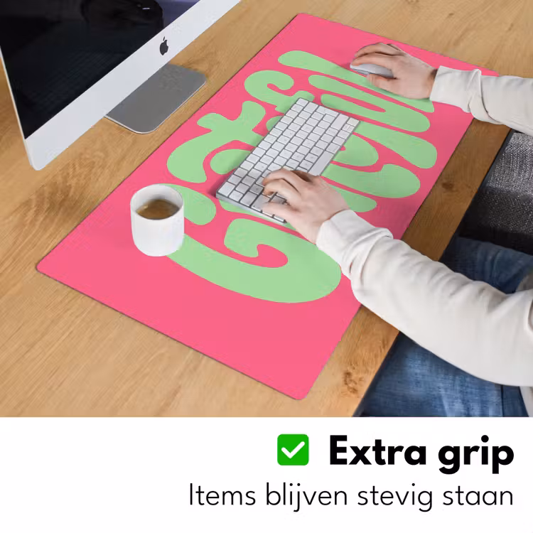 Grateful - Groen - Grafisch - Vloeiend Muismat XXL klein -sfeer3