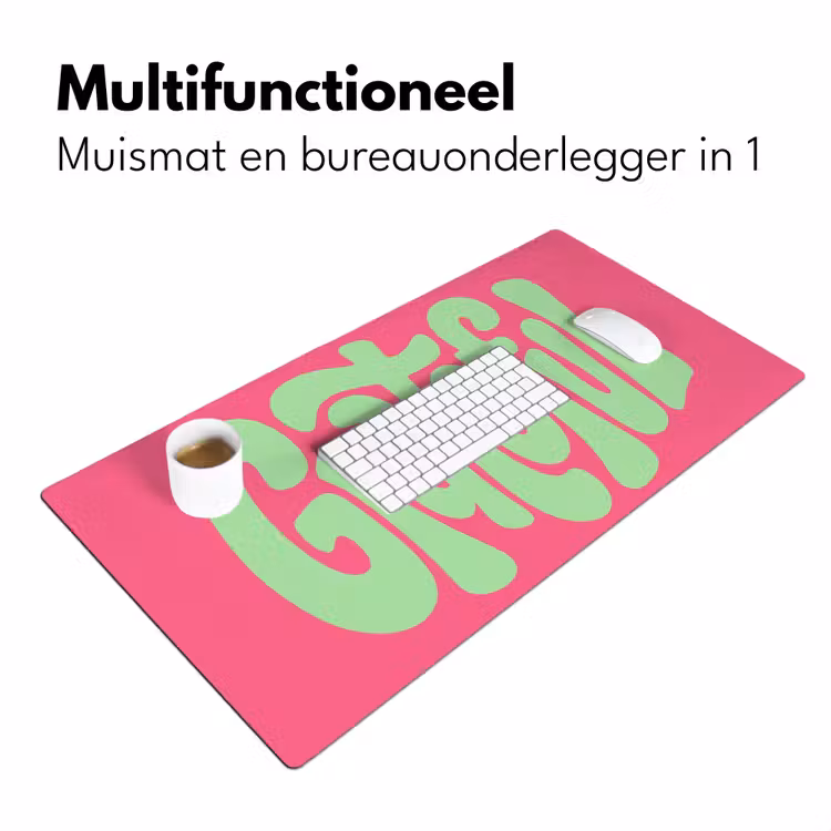 Grateful - Groen - Grafisch - Vloeiend Muismat XXL klein -sfeer4