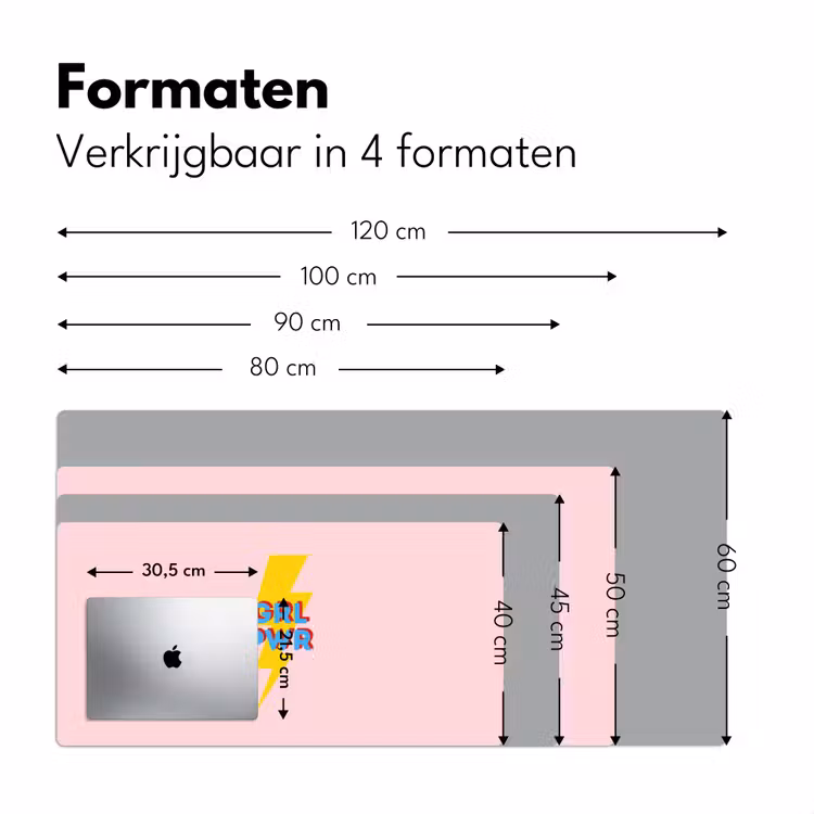 Grl pwr - Bliksem - Roze Muismat XXL klein -sfeer5