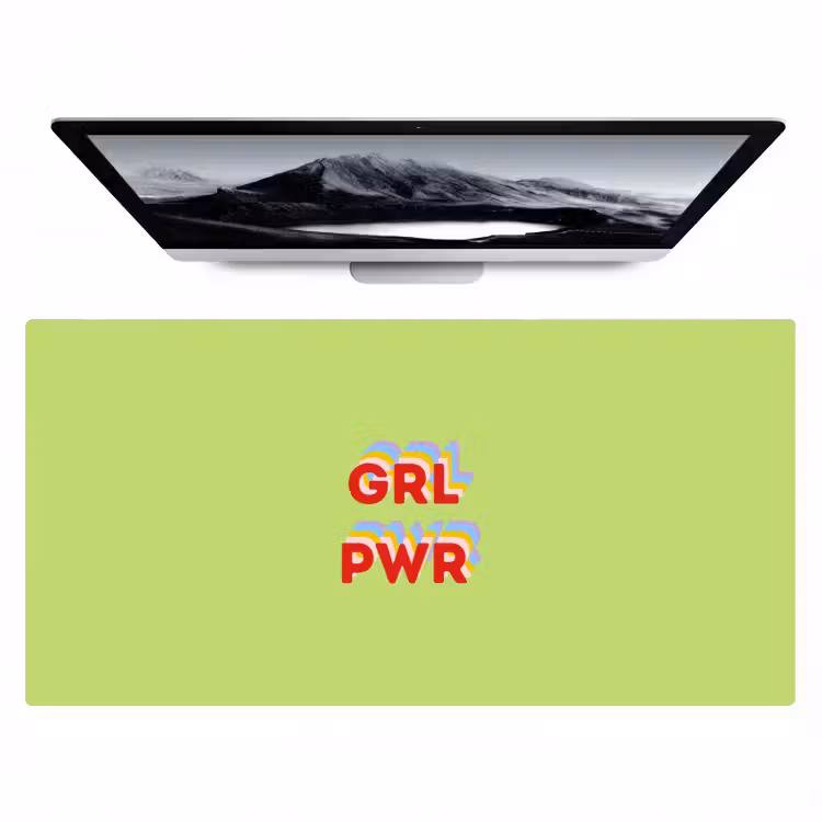 Grl pwr - Groen - Rood - 3D Muismat XXL klein -zzz3d