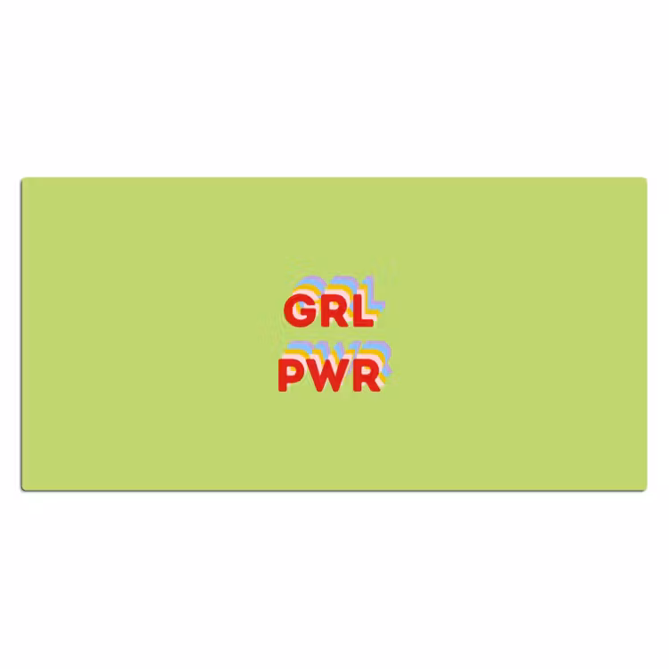 Grl pwr - Groen - Rood - 3D Muismat XXL klein -3d_leeg