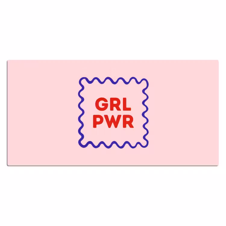 Grl pwr - Roze - Kader Muismat XXL klein -3d_leeg