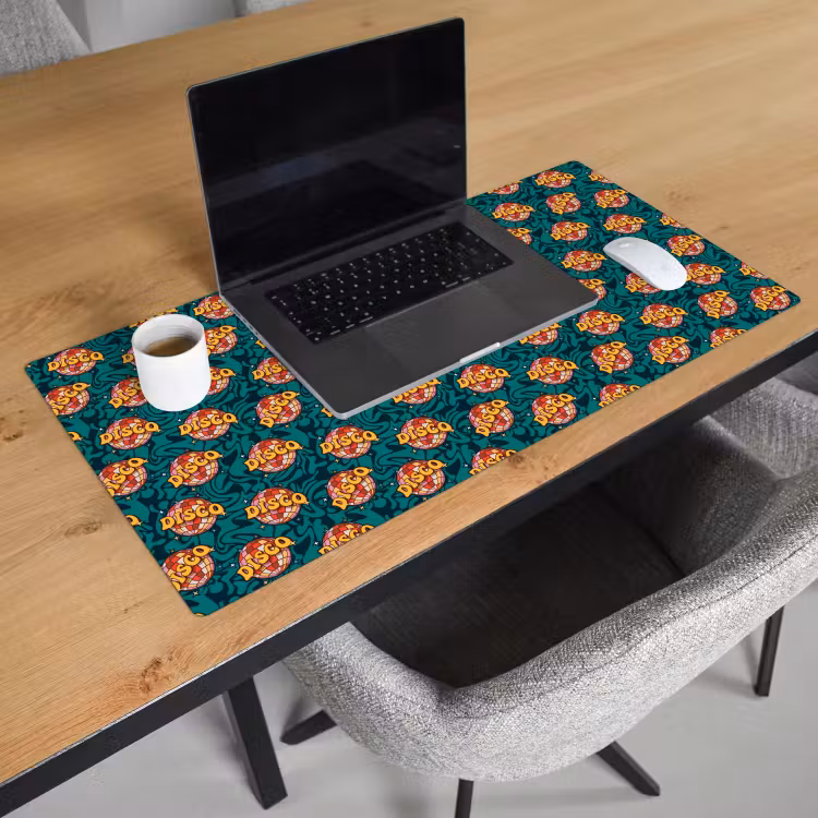 Groen - Disco - Patroon Muismat XXL klein 681 -sfeer1