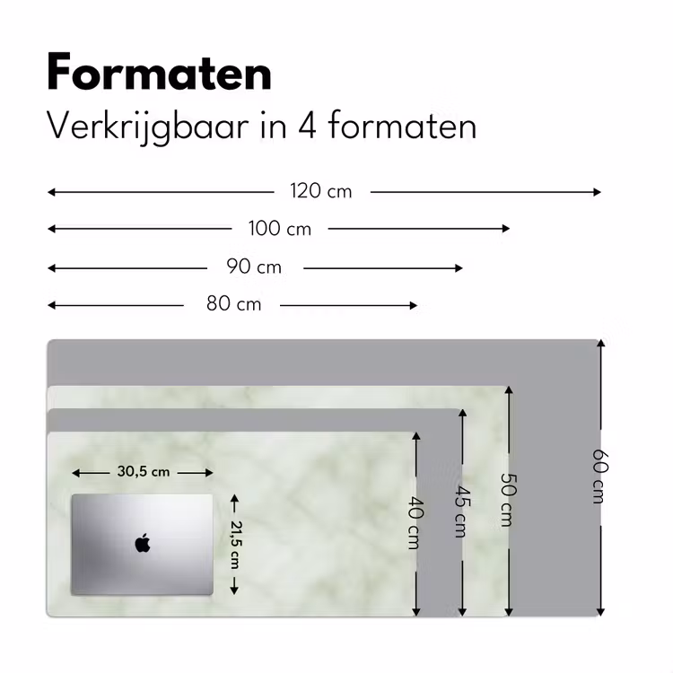 Groen - Marmer - Aders Muismat XXL klein 681 -sfeer5