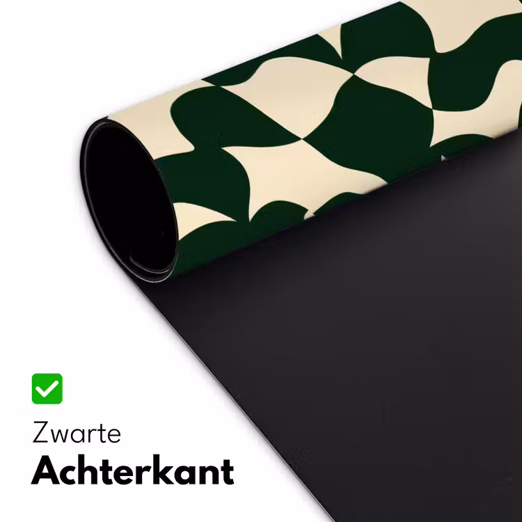 Groen - Organische vlakken - Crème Muismat XXL klein 681 -sfeer2