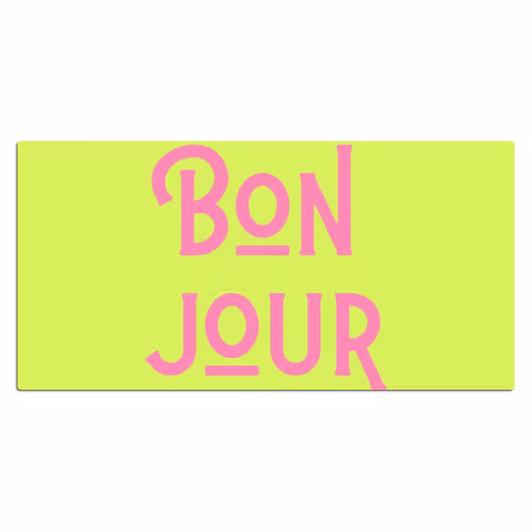 Groen - Roze bonjour - art-deco Muismat XXL klein -3d_leeg