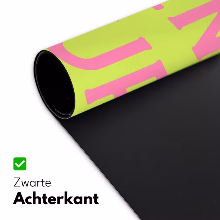 Groen - Roze bonjour - art-deco Muismat XXL klein -sfeer2