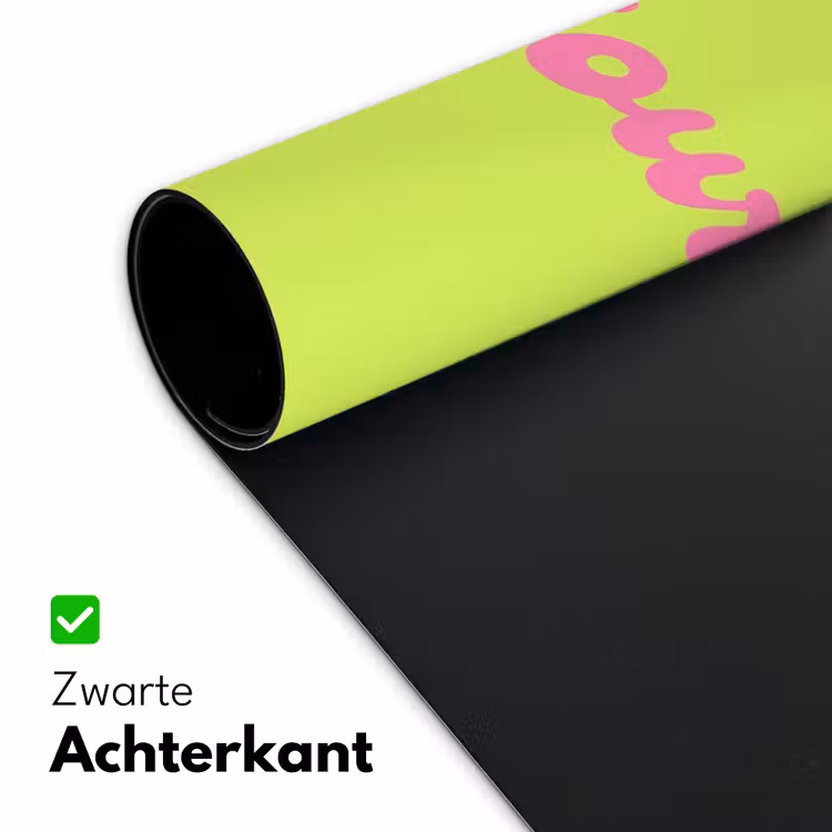 Groen - Roze bonjour - Retro Muismat XXL klein -sfeer2