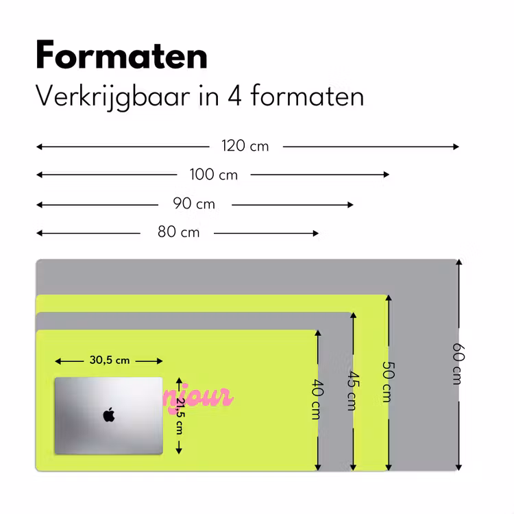 Groen - Roze bonjour - Retro Muismat XXL klein -sfeer5